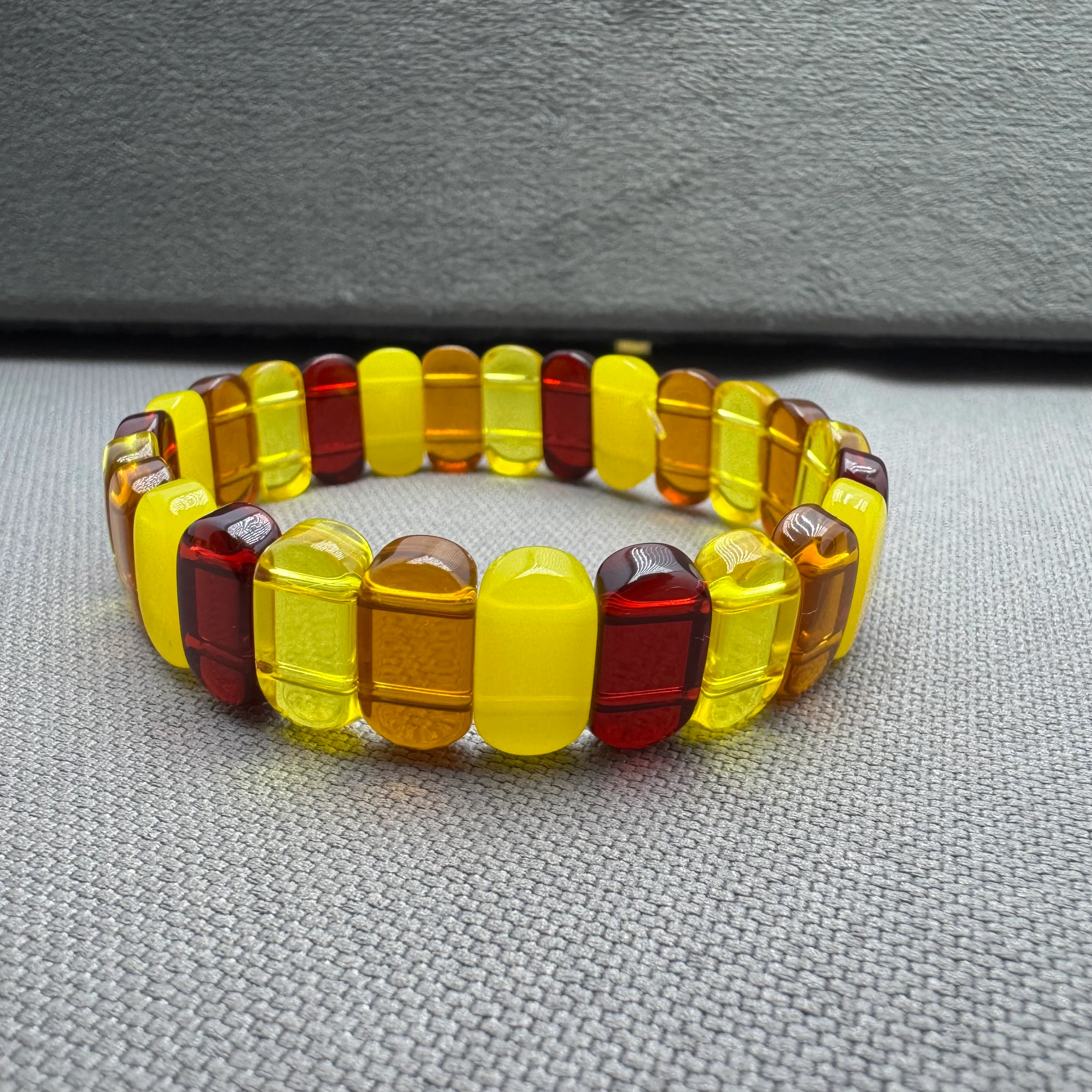 Yetişkin Ateş Kehribar Renk Karması Üst Düzey Unisex Yetişkin Kehribar Bileklik